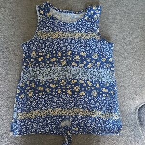 Children's Place Blue and Cream Floral Top